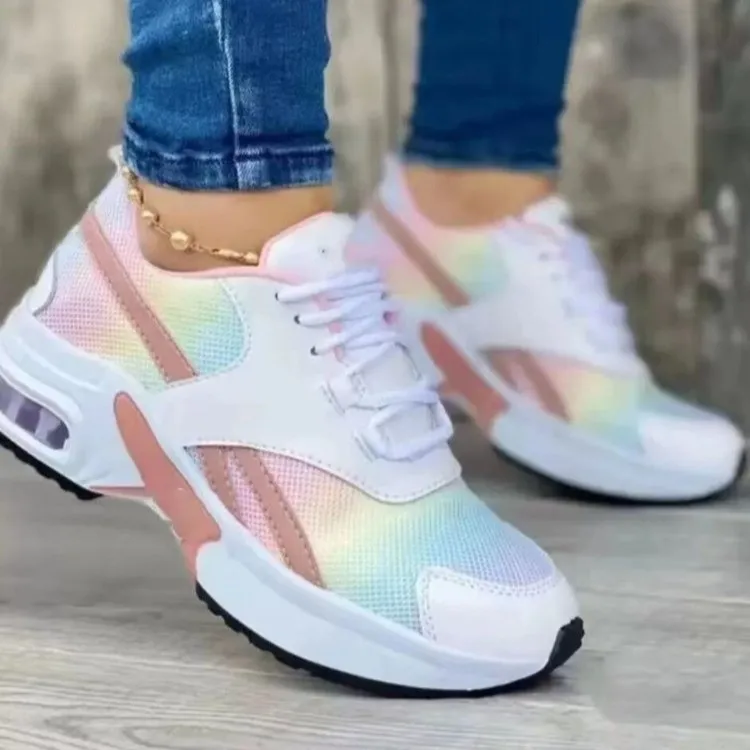 New Fashion Low-Help Old Dad Shoes Round Head With Mesh Large Size Casual Sports Single Shoes Women HZ0115