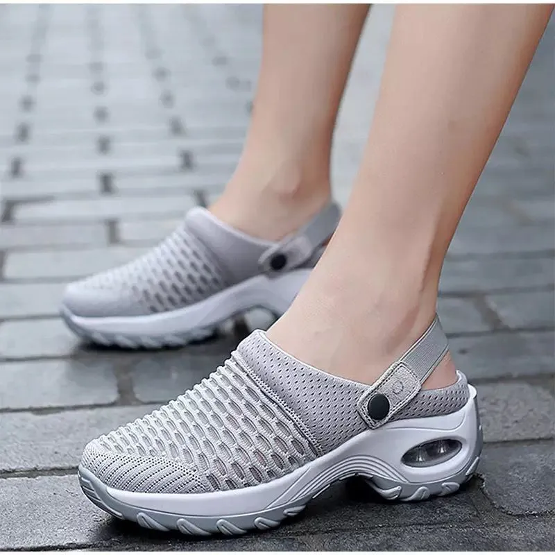 Large-Size Lady Summer Hanb Yarn Cloth Cloth Slippers Rock Mother Half-Storage Sandals Two Sides Wear HZ0115