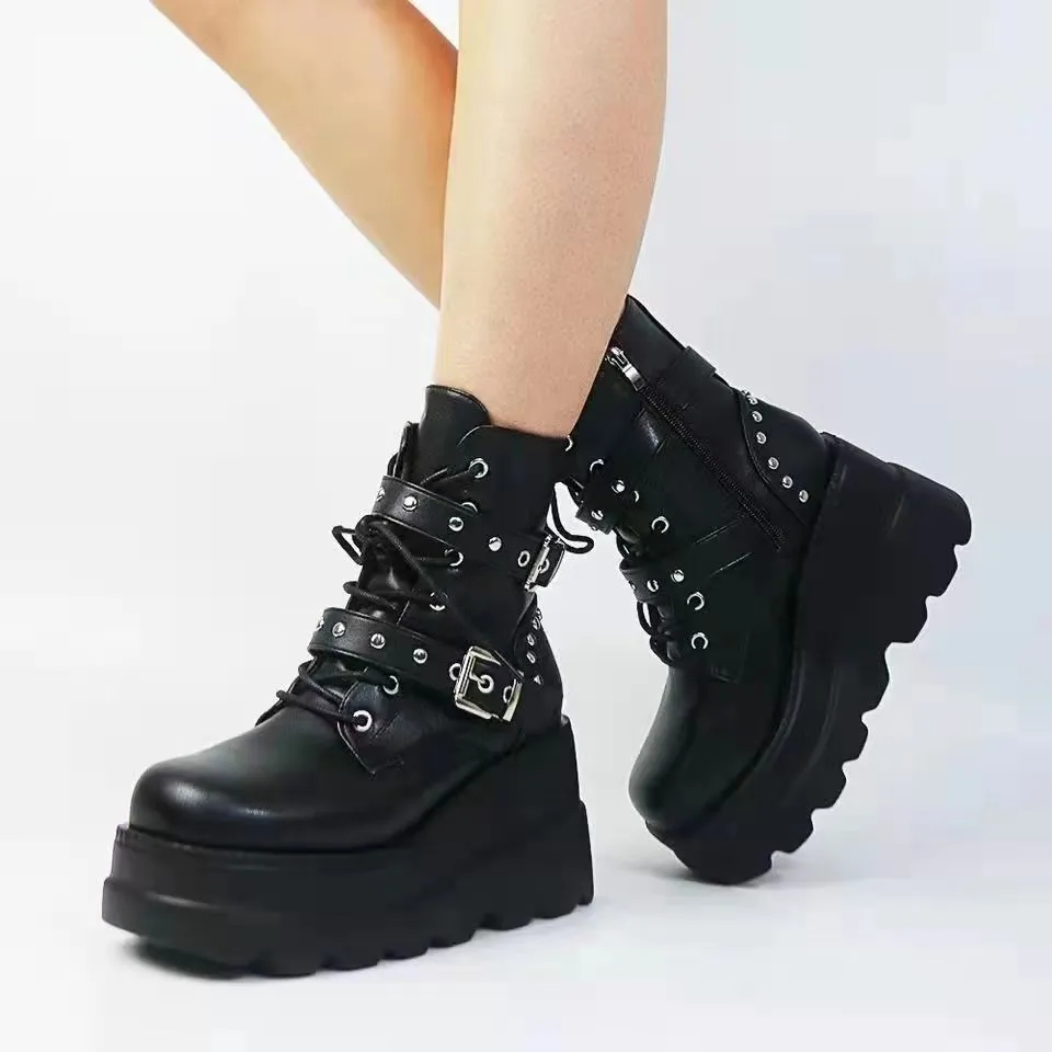 Wish Po And Martin Boots Women 2025 Autumn And Winter New Thick Bottom Size Fashion Short Boots HZ0115