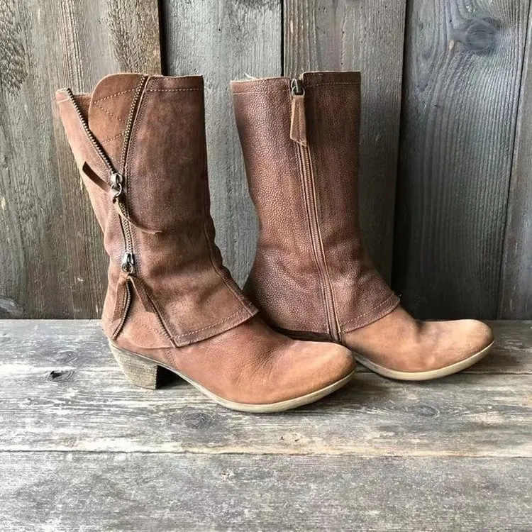 2025 Autumn And Winter New Large-Size Short-Size Martin Boots Flat-Bottomed Side Zipper Solid Women's Shoes HZ0115