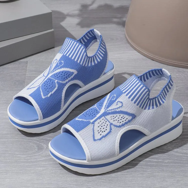 Large-Size 2025 Summer New Leisure Flying Hollow Fish Mouth Beach Women's Sports Sandals HZ0115