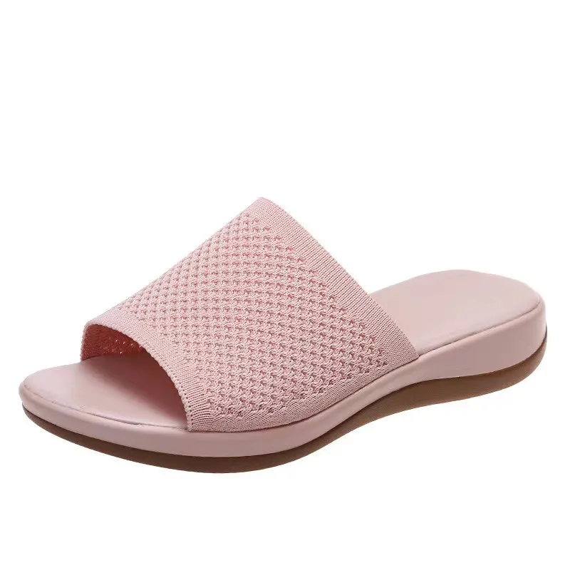 2025 Summer New Large Size Women's Shoes Casual Flying Shoes Soft Polyurethane Lightweight Flat-Bottomed Slippers Women HZ0115