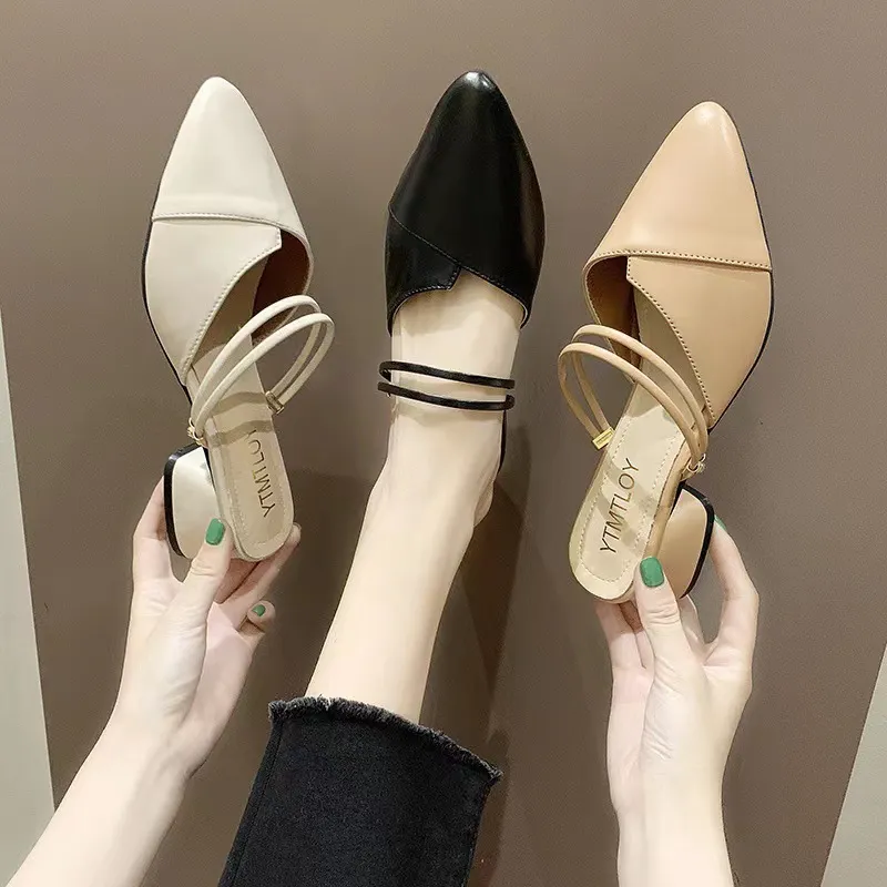 Coarse And Cool Slippers Women's Summer 2025 New Half-Slippers Inside And Outside Two High-Hees Women's Shoes HZ0115