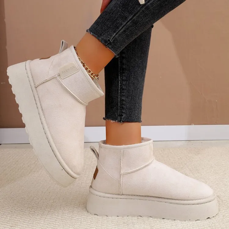 Winter New Short-Braced Snow Boots Ladies Shoes Thick Soles And Thicken To Keep Warm And Anti-Slip Northeast Cotton Boots HZ0115