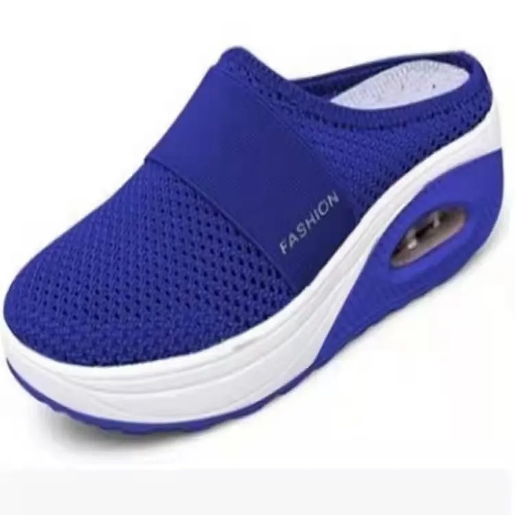 2025 Summer Large-Size Lazy One Foot Pedaled Net Thick Bottom Slippers Women Slope And Slippers Women HZ0115