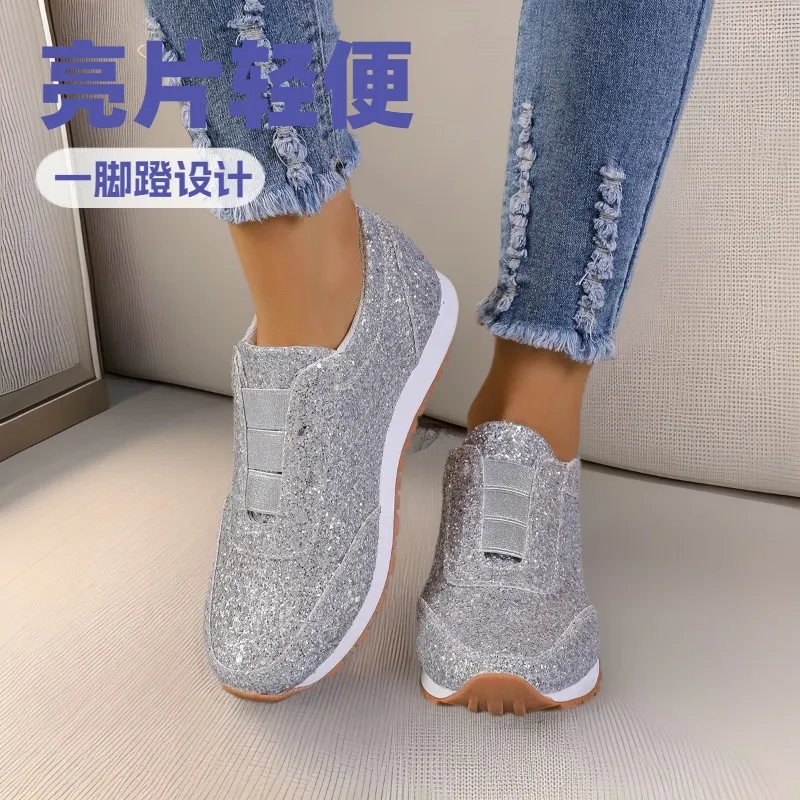2025 New Women's Single-Shoe Lid Water Drill Tight Casual Single-Shoe Thick-Soled Fish Mouth Single Shoe HZ0115