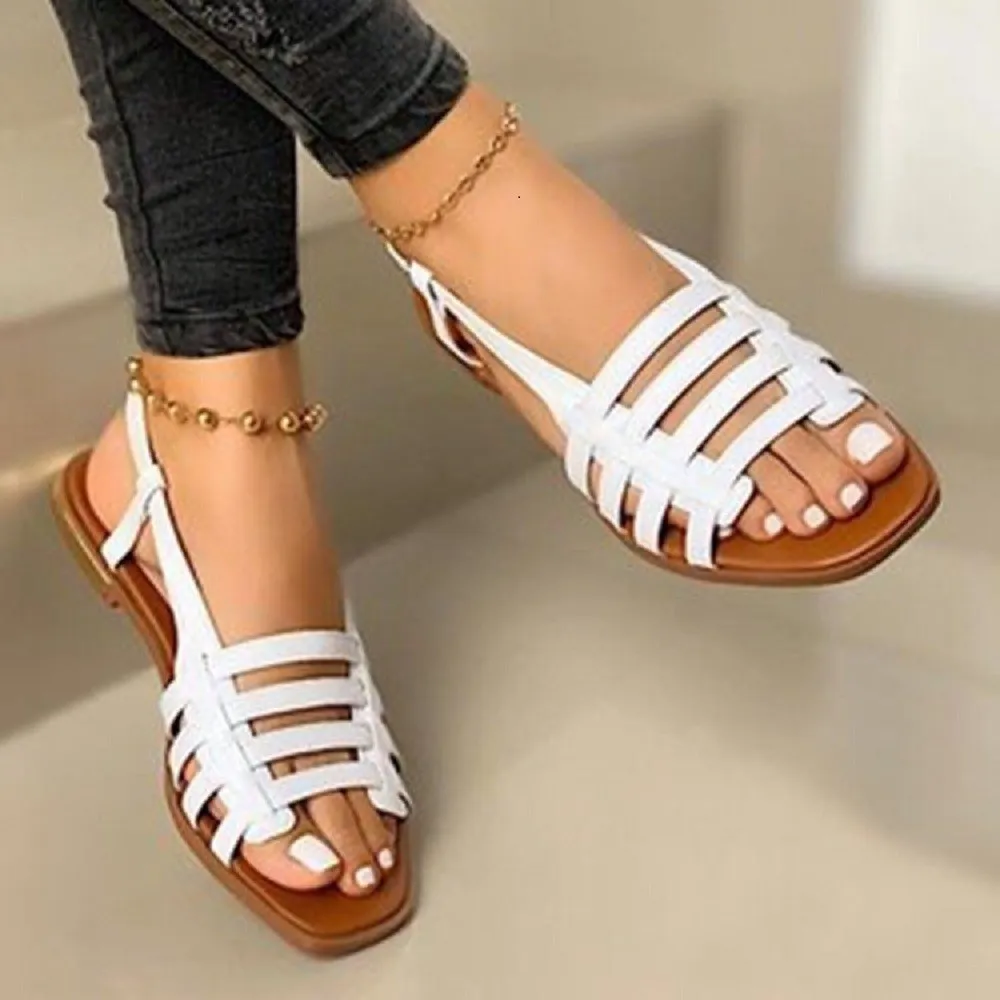 Wish New 2025 Summer Flat Bottom Fish Mouth Casual Sandals Women's Size 40-43 Sandals HZ0115
