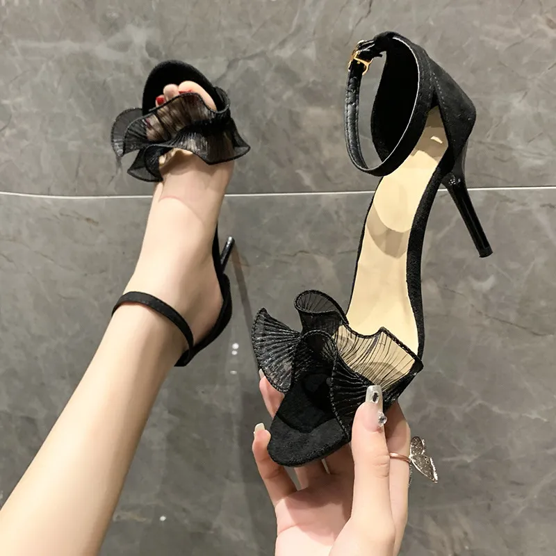 Bag Head Half Drag Woman With Rough Heel Square Head Metal Buckle Slippers 2025 Summer New Korean Version Of Semi-Storage Sandals Women's Tide HZ0115