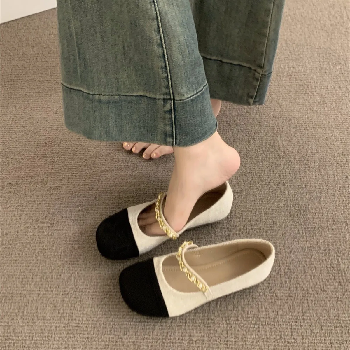 French Flat Bottom Gentle Evening Shoes Women's Shoes Spring And Autumn 2025 New Spring Small Fragrant Style Mary Jane Single Shoes HZ0115