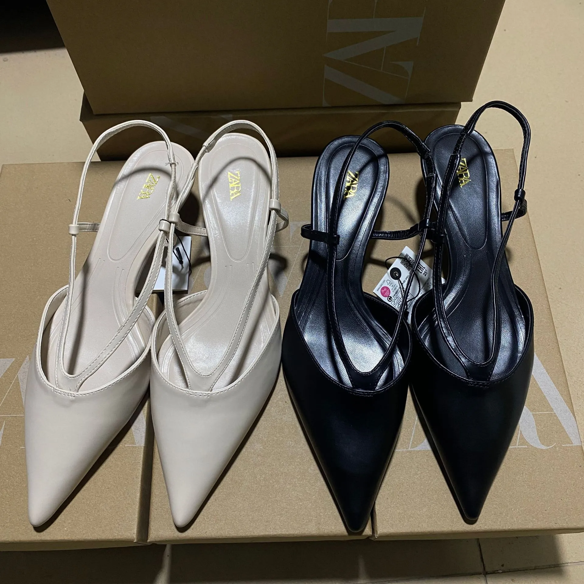 ZAJ2025 Spring New Feel Sandals Women Wear French Evening Fairy Style Sharp Single Shoes In Summer HZ0115