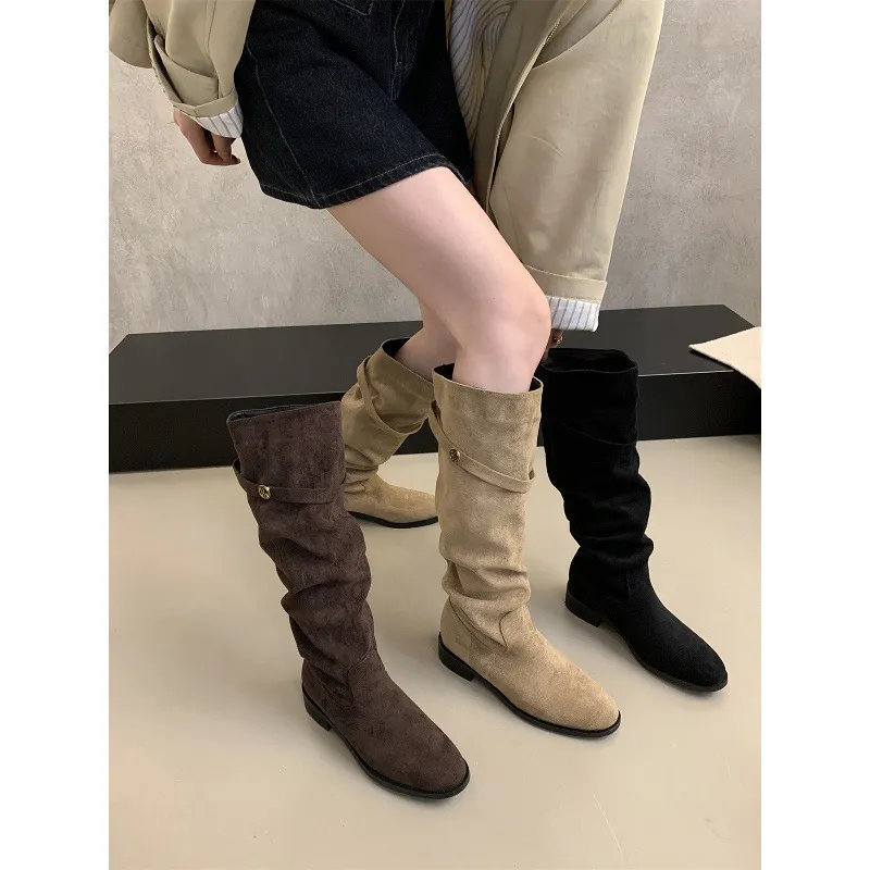 Tuff Skinny Skin Boots Kinca Color Pile Knight Boots Women 2025 New Autumn And Winter Slim High Barrel Thick And Long Boots HZ0115