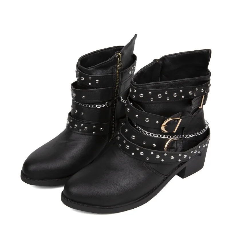 Martin Boots Women Fall 2025 New Punk Rincley Casual West Coast Mid-Purbs Boots HZ0115