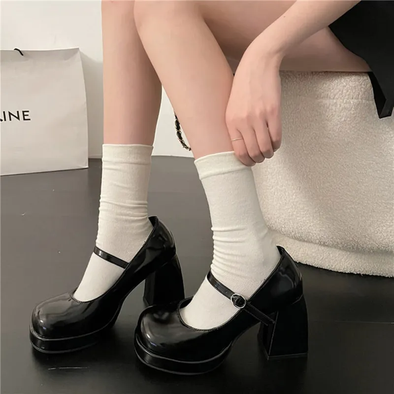 Vintage French Mary Jane Shoes Women 2025 New Ultra-High Heel And Waterproof Hottie Jk Uniform Single Shoes HZ0115