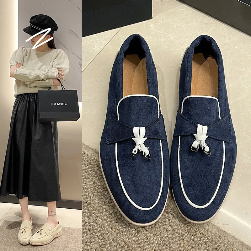 Large Size 2025 Spring New Round Head Velvet Retro Shoe Sleeve Low Heel Single Shoes Lefu Shoes Direct Sales HZ0115