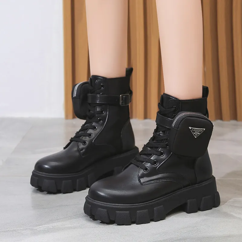 Large Size 2025 Summer New Martin Boots Pine Pastry Bottom T-Case Bun British Style Locomotive Women's Boots HZ0115