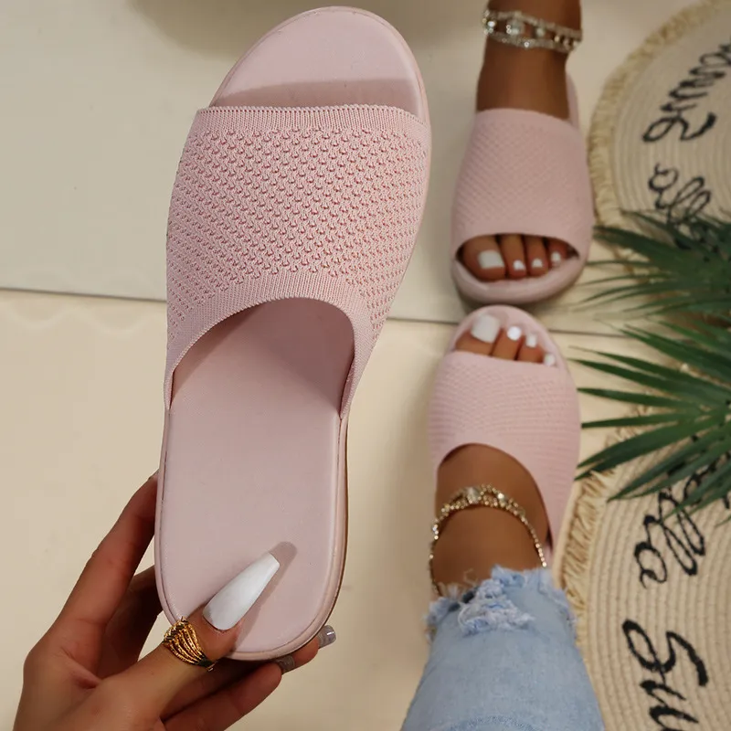2025 New Spring And Summer Flying Polyurethane Bottom Leisure Large Beach Shoes Flat-Bottomed Flip-Flops HZ0115