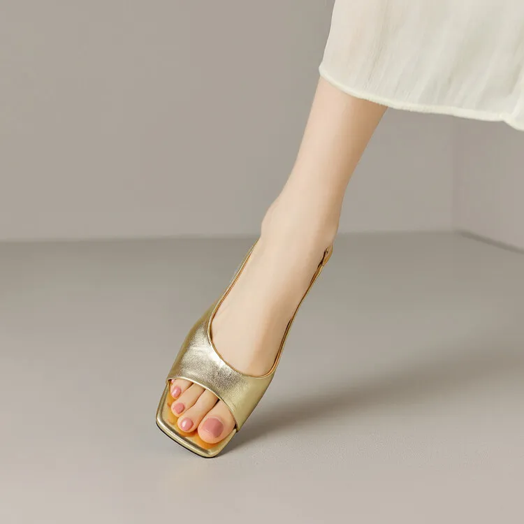 5.5 Fine Heel New Sandals 2025 Summer Women's Shoes After Stumbling Korean Version Of Simple Fashion High Heels HZ0115