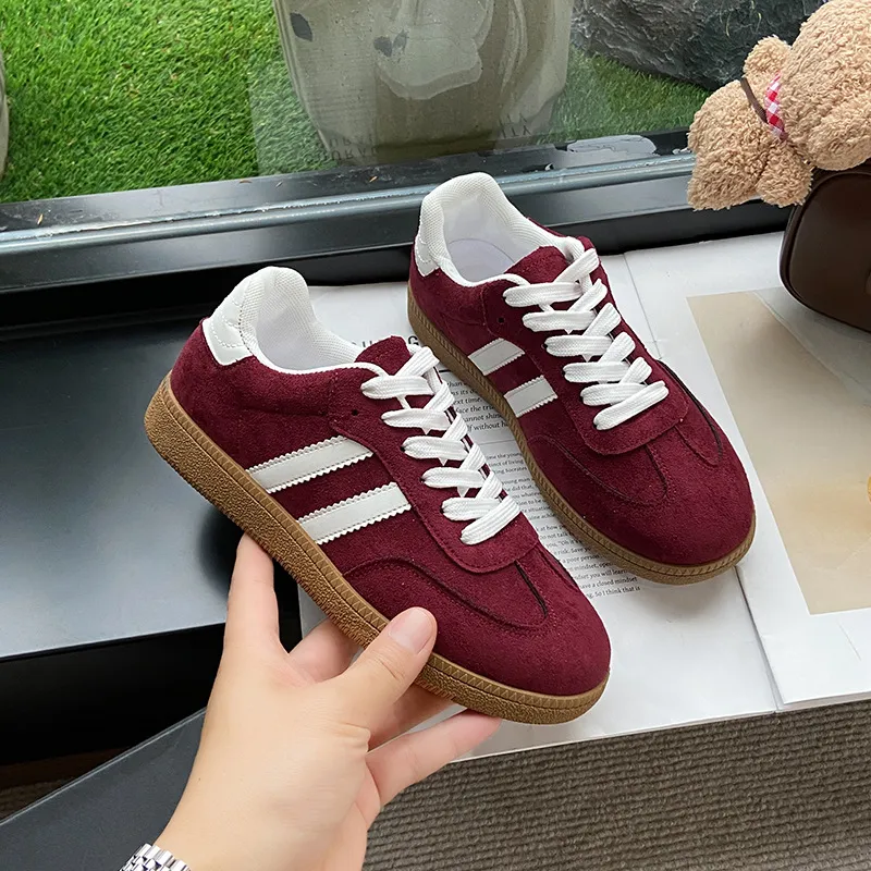 Large-Size Casual Frosted Shoes Spring And Autumn Women's New Sports Retro Single Shoes Student Board Shoes Training Shoes Women's Shoes HZ0115