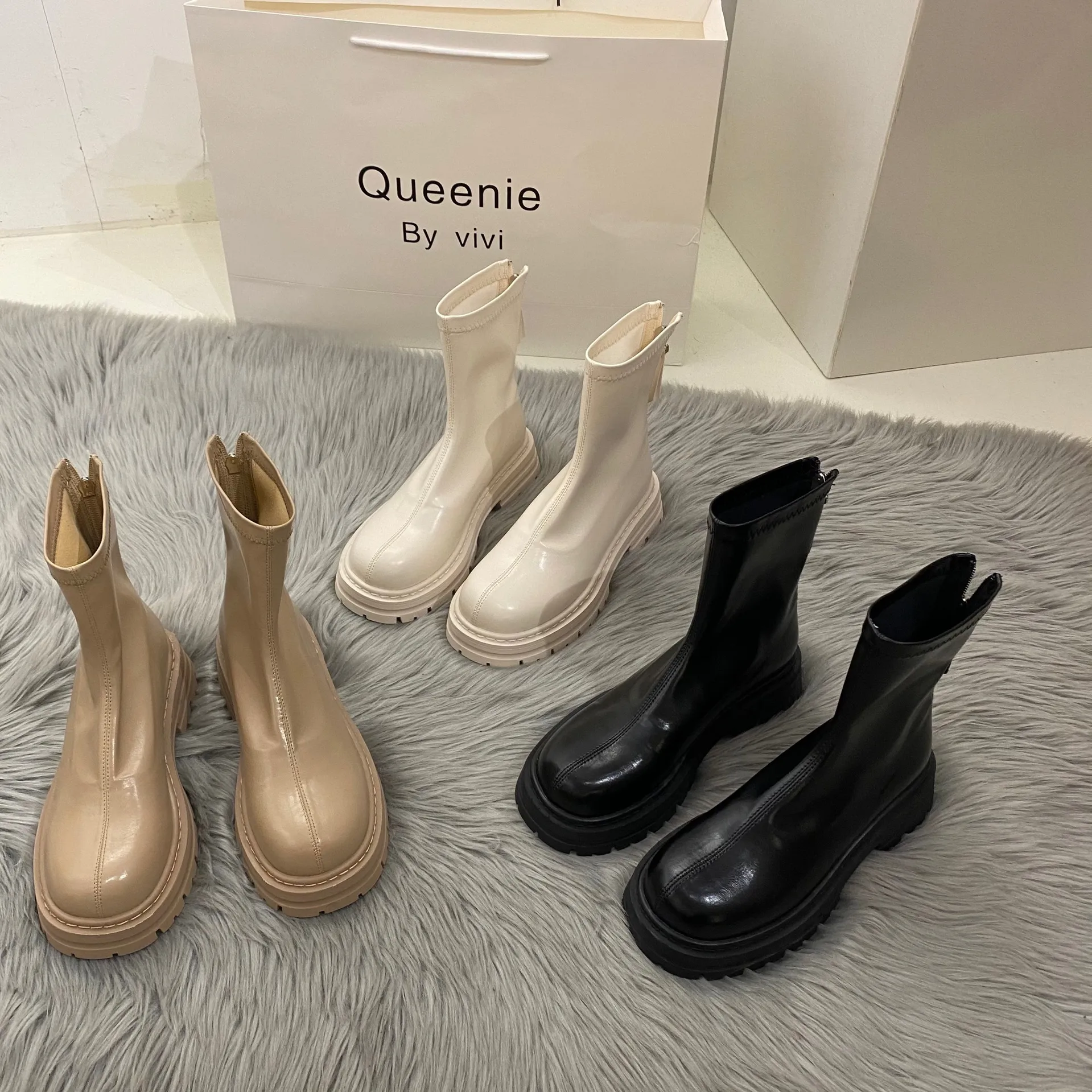 White Skinny Martin Boots Children's Shoes 2025 Summer Small Ankle Boots Spring And Autumn Winter Boots Single Boots HZ0115