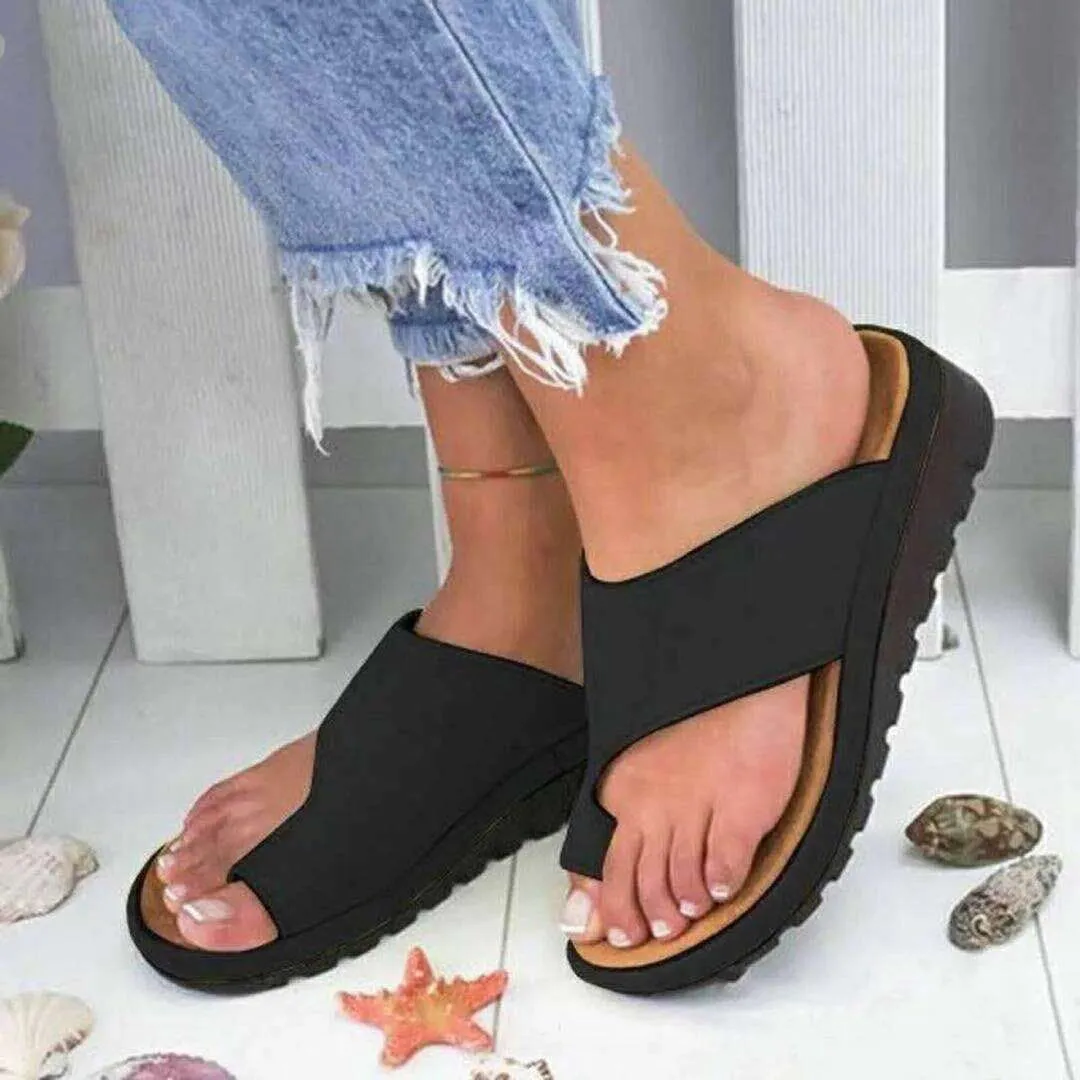 Summer Women's Slope And Thick Bottom Clip Slippers Pure Color Fashion Slope And Slippers Women's Beach Sandals HZ0115