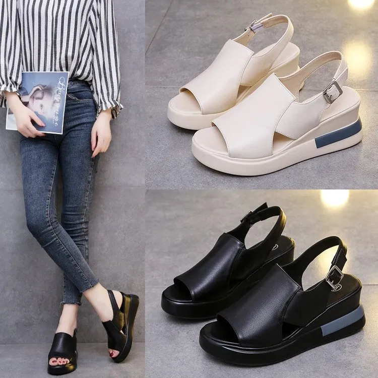 Pine Cake Thick Bottom Heel Shoes Women Wear 2025 After The Empty Word Buckle Cool Slippers Large Size High Heel Sandals Women HZ0115